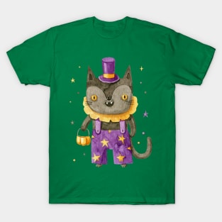 Watercolor Halloween Cat T-Shirt